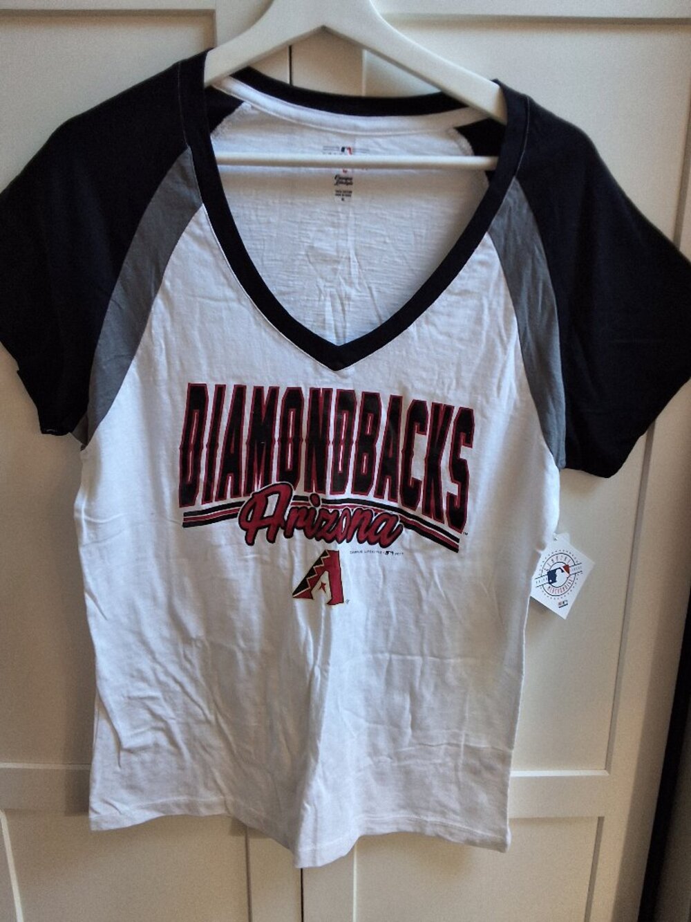 Arizona Diamondback MLB V Neck Short Sleeve Womens Tee Shirt